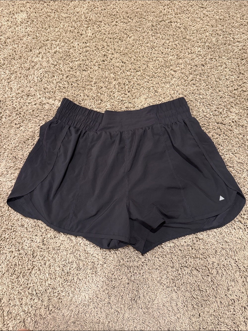 Women's Black Athletic Shorts with Elastic Waistband